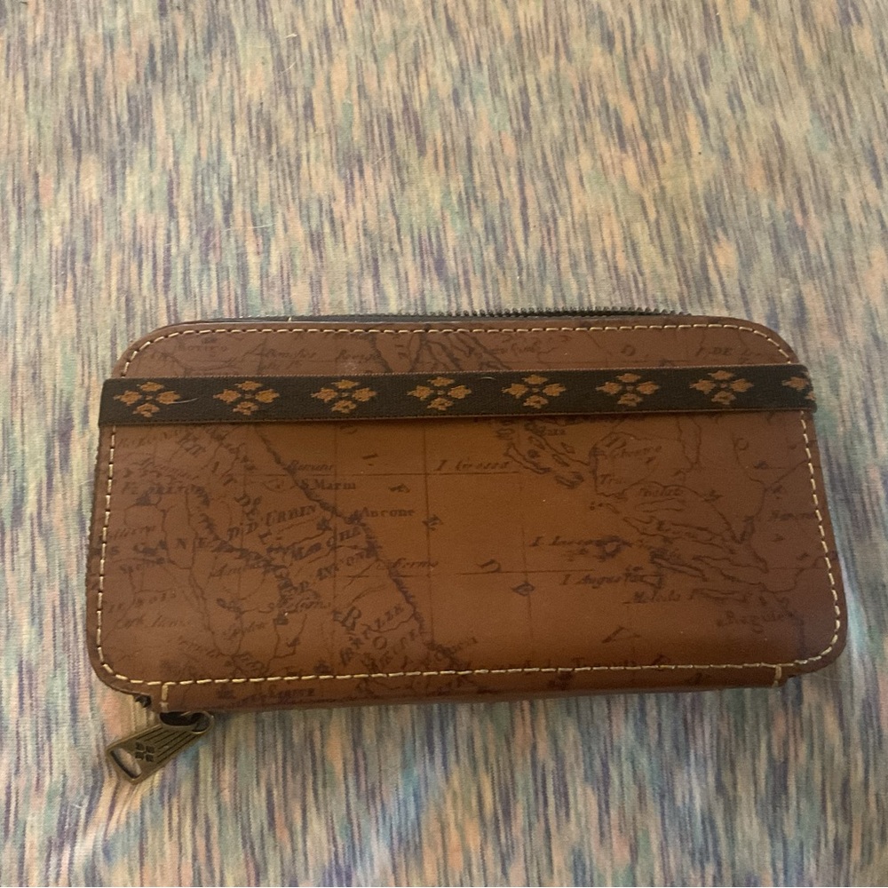 Brown Map Print Wallet